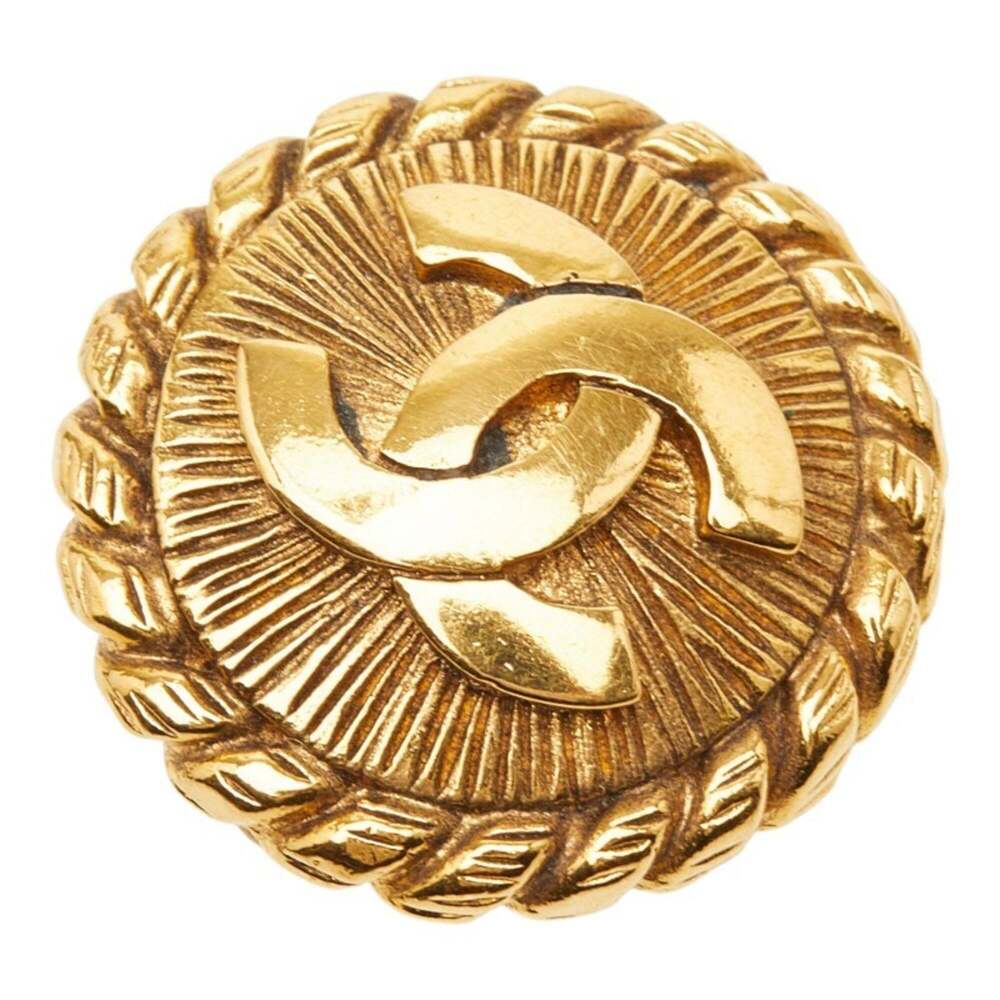 Vintage Chanel Coco Mark Earrings, Gold Plated, Women's, CHANEL Single Earring